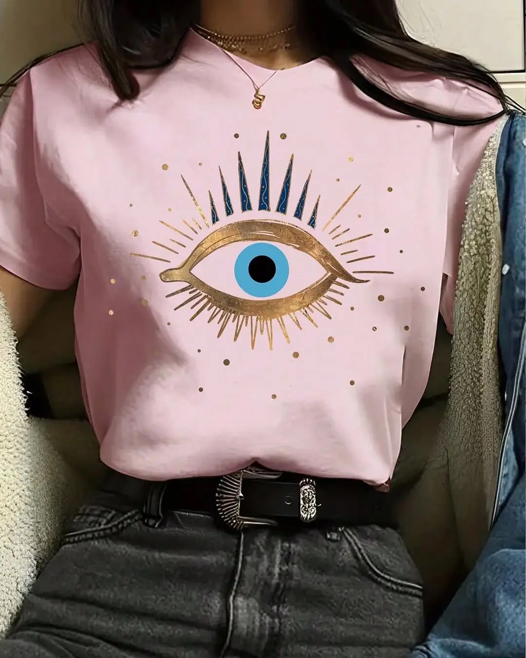 summer t-shirt outfit for women 2026 Soft Pink Statements with a Hint of Mystery