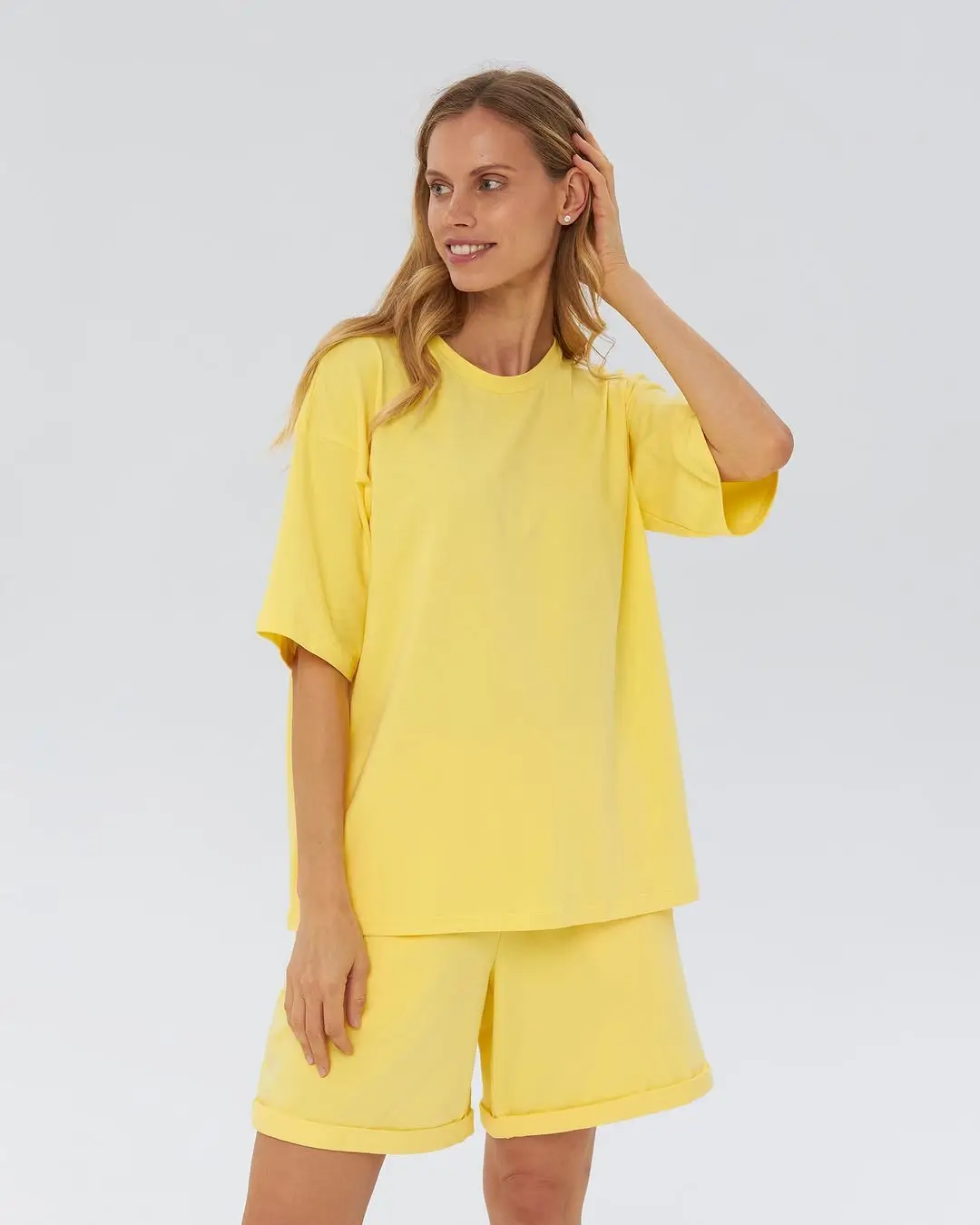 summer t-shirt outfit for women 2026 Yellow Lounge Set - Playful Summer Ease