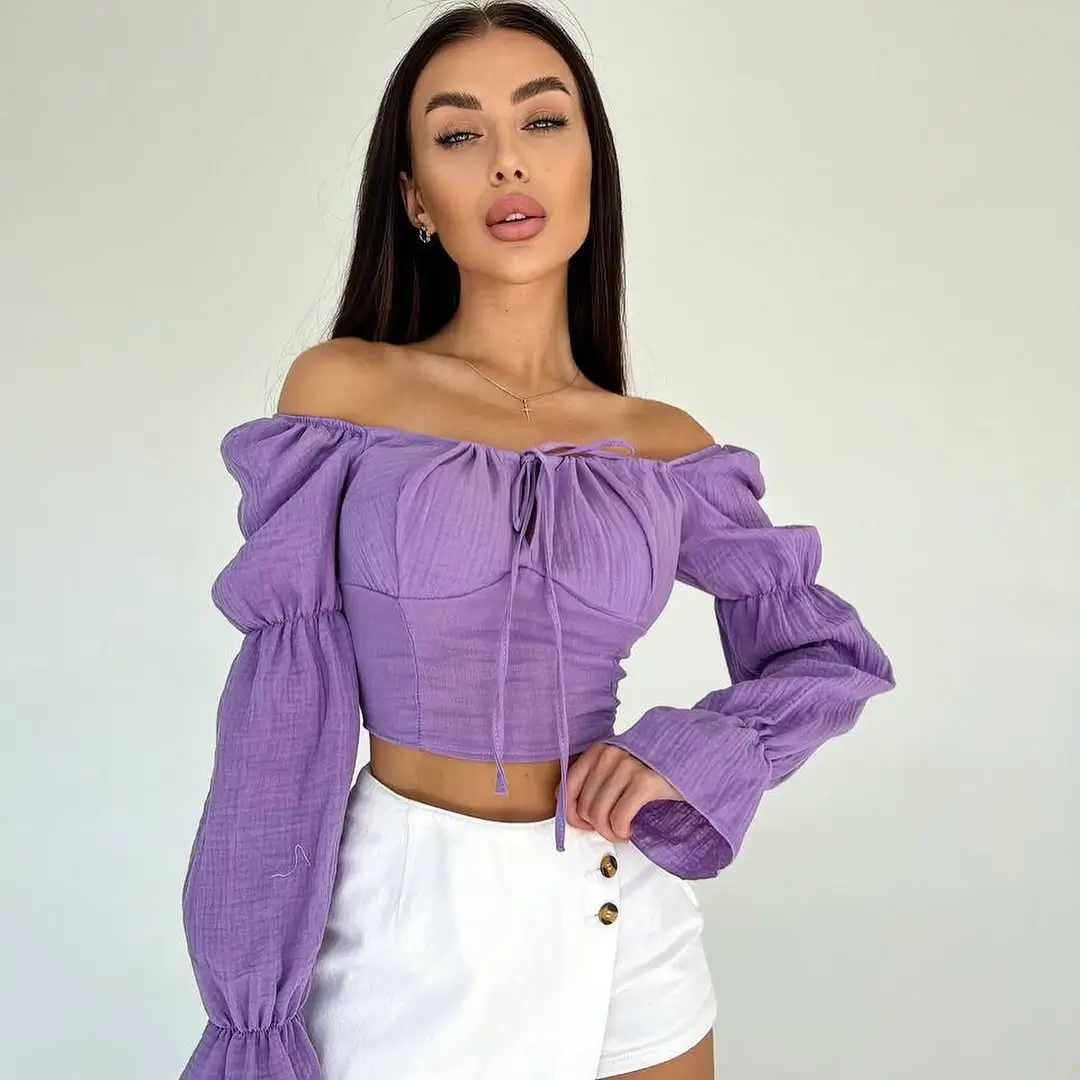 summer tops outfit 2026 Soft Purple Volume and Feminine Structure