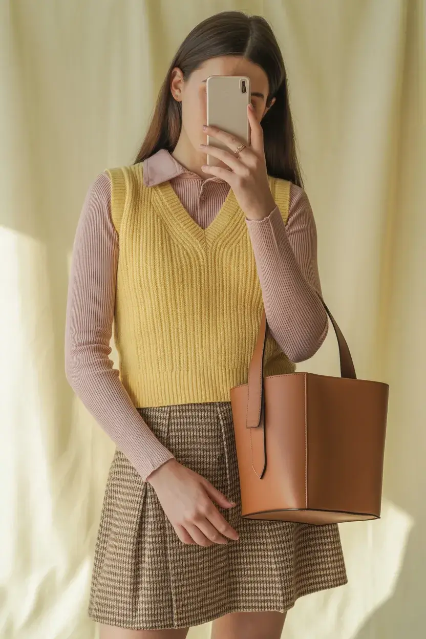 teen girls summer outfits 2026 Preppy Layers with a Classy Vintage Feel