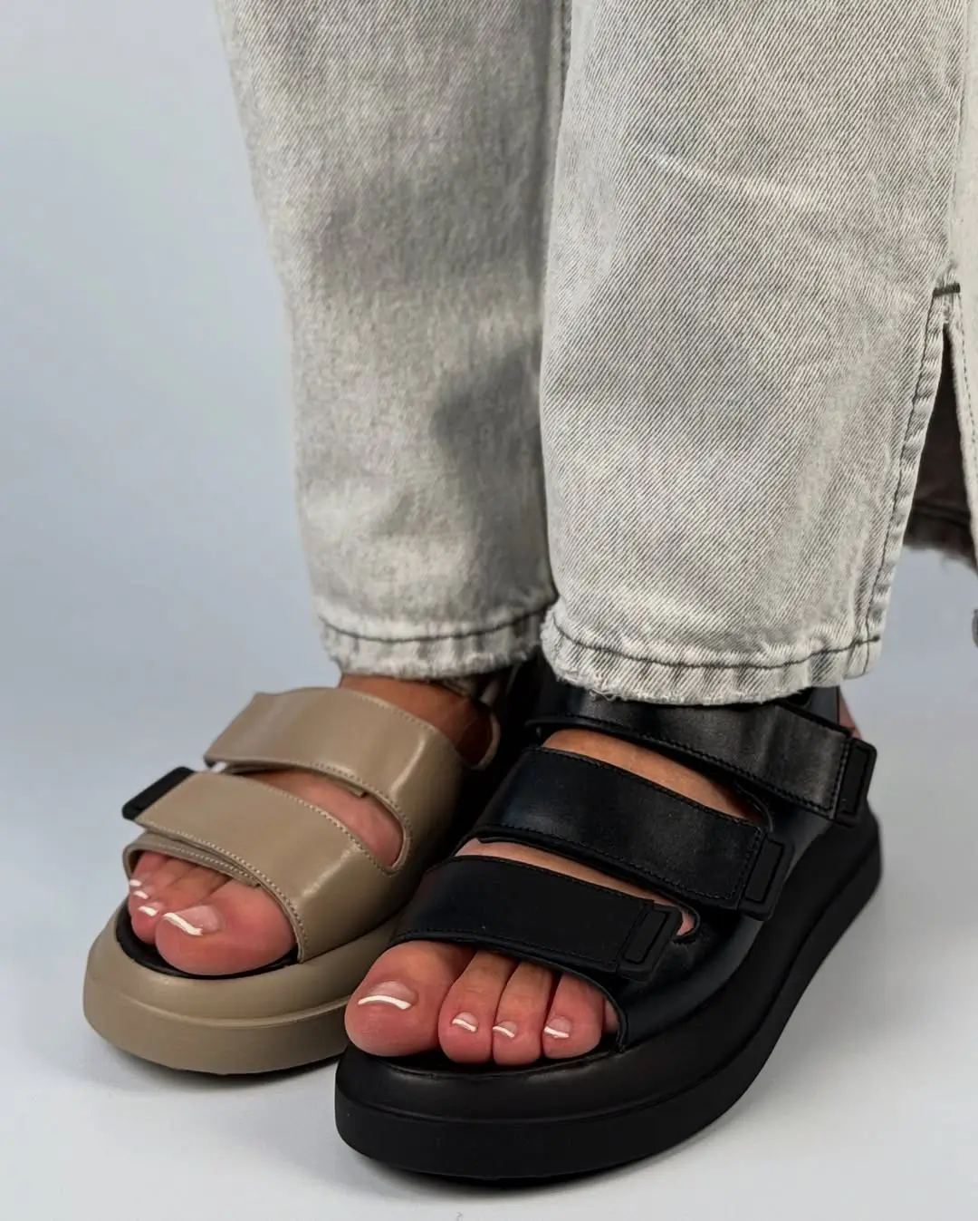 trendy ideas for summer footwear 2026 Minimal Edge - Chunky Double-Strap Sandals