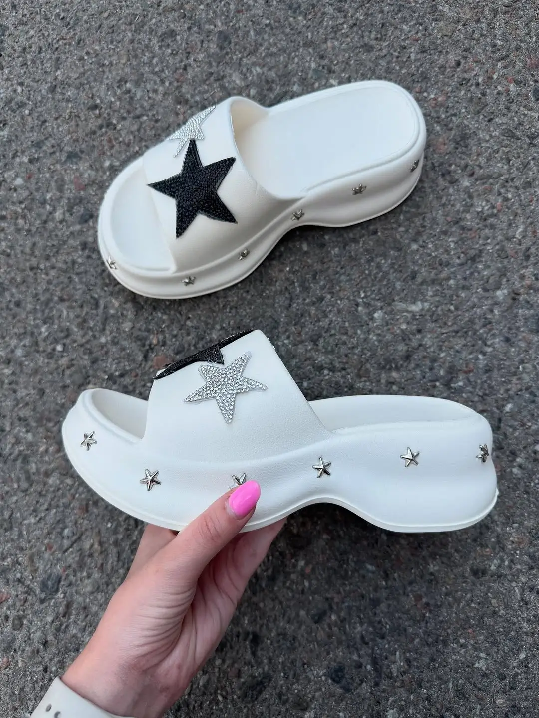 trendy ideas for summer footwear 2026 Statement Slides - Star Details and Soft Volume