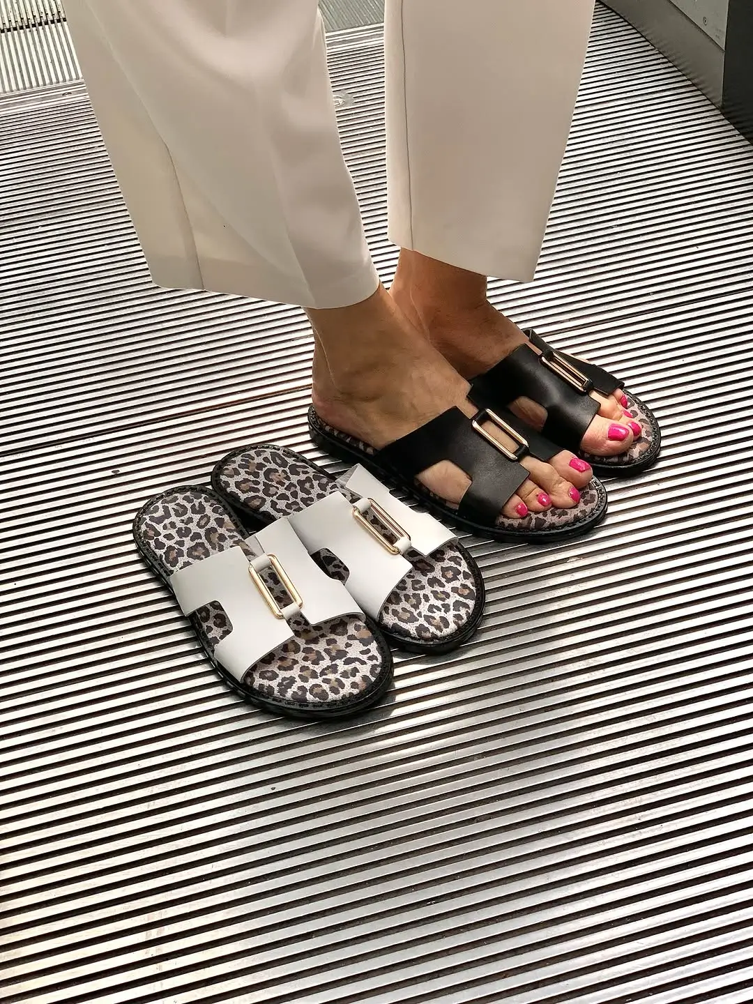 trendy ideas for summer footwear 2026 Classic Slides with a Luxe Animal Print Twist