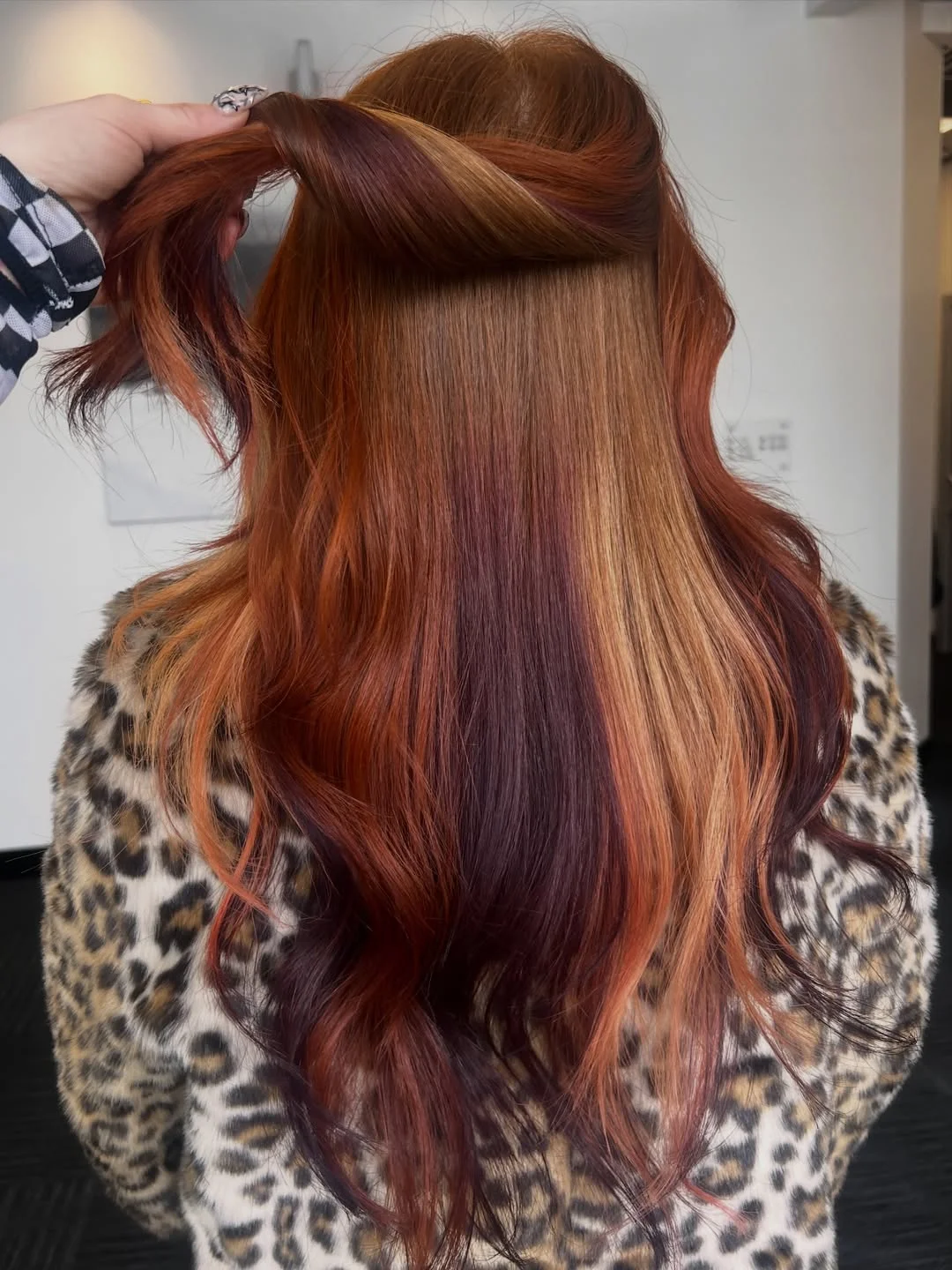 chic summer auburn hair color 2026 Dimensional Mahogany Auburn With Blonde Highlights