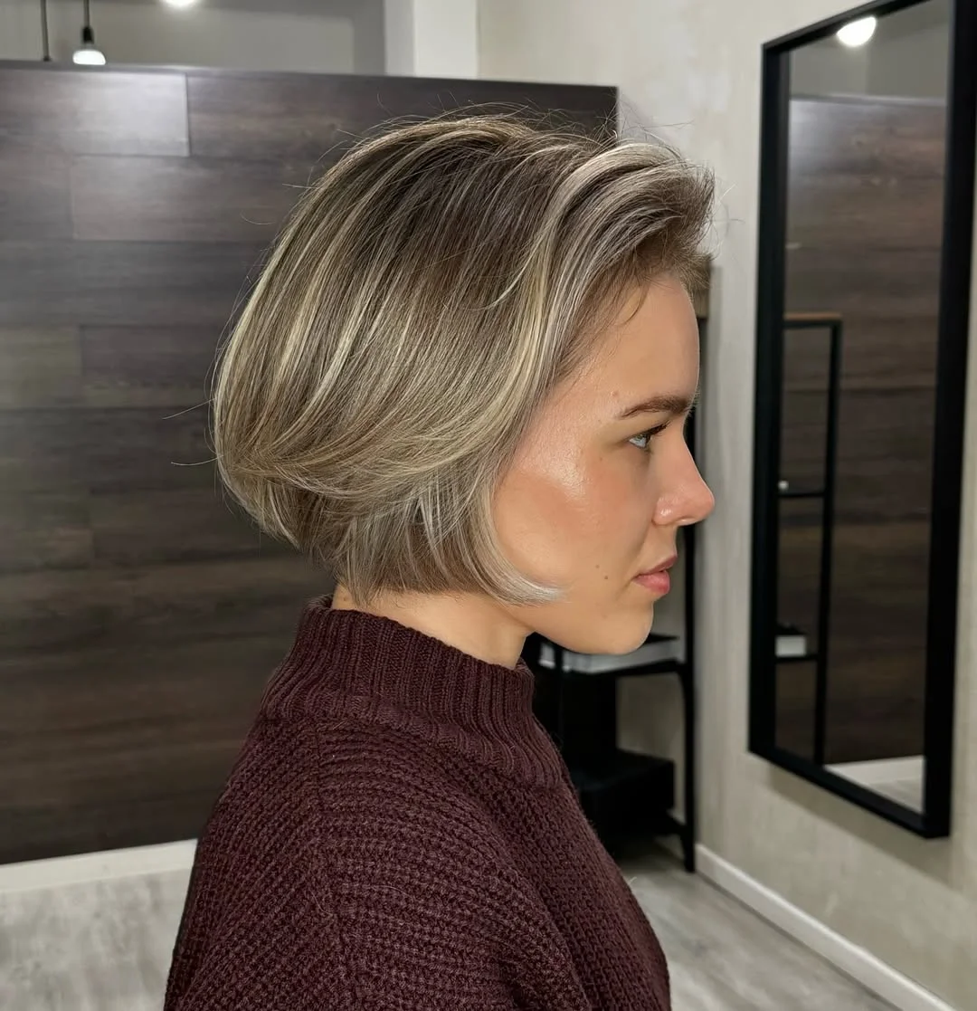 chic summer haircuts for women over 40 2026 Cool toned modern short bob with airy volume