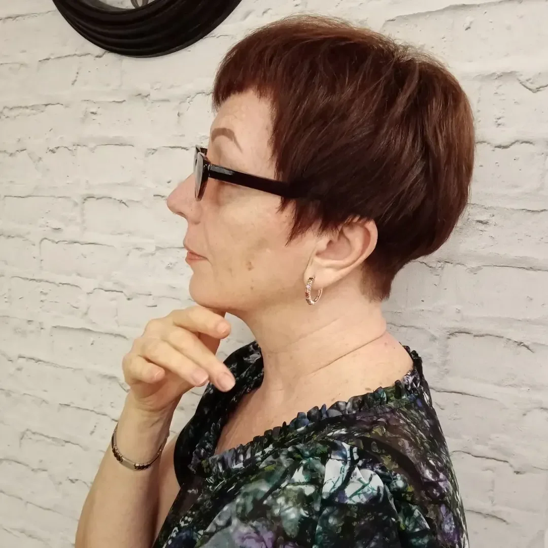 elegant summer haircuts for women over 60 2026 Soft Sculpted Pixie with a Modern Edge