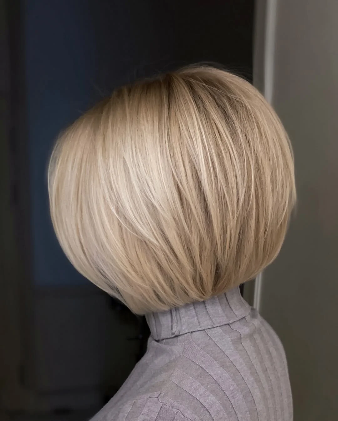 elegant summer haircuts for women over 60 2026 Classic Stacked Bob with Smooth Volume