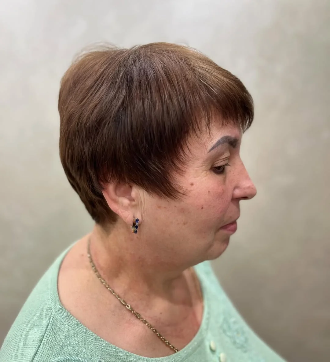 elegant summer haircuts for women over 60 2026 Textured Short Crop with Natural Volume