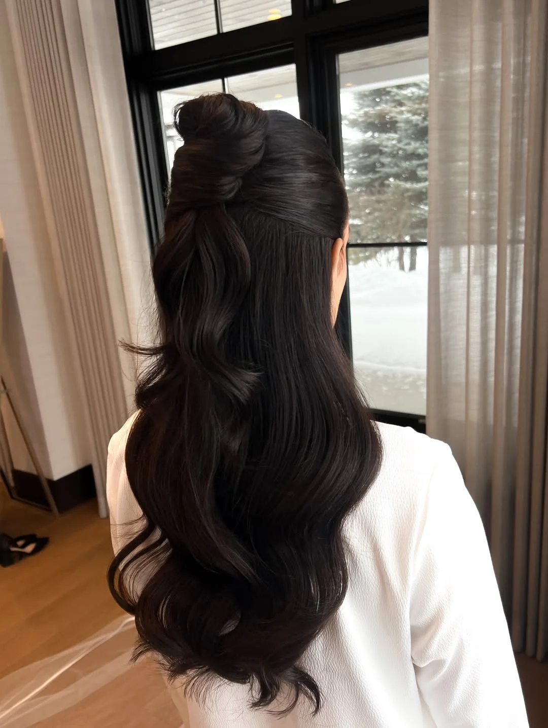 elegant summer wedding guest hairstyles 2026 Soft Twisted Half Up Waves