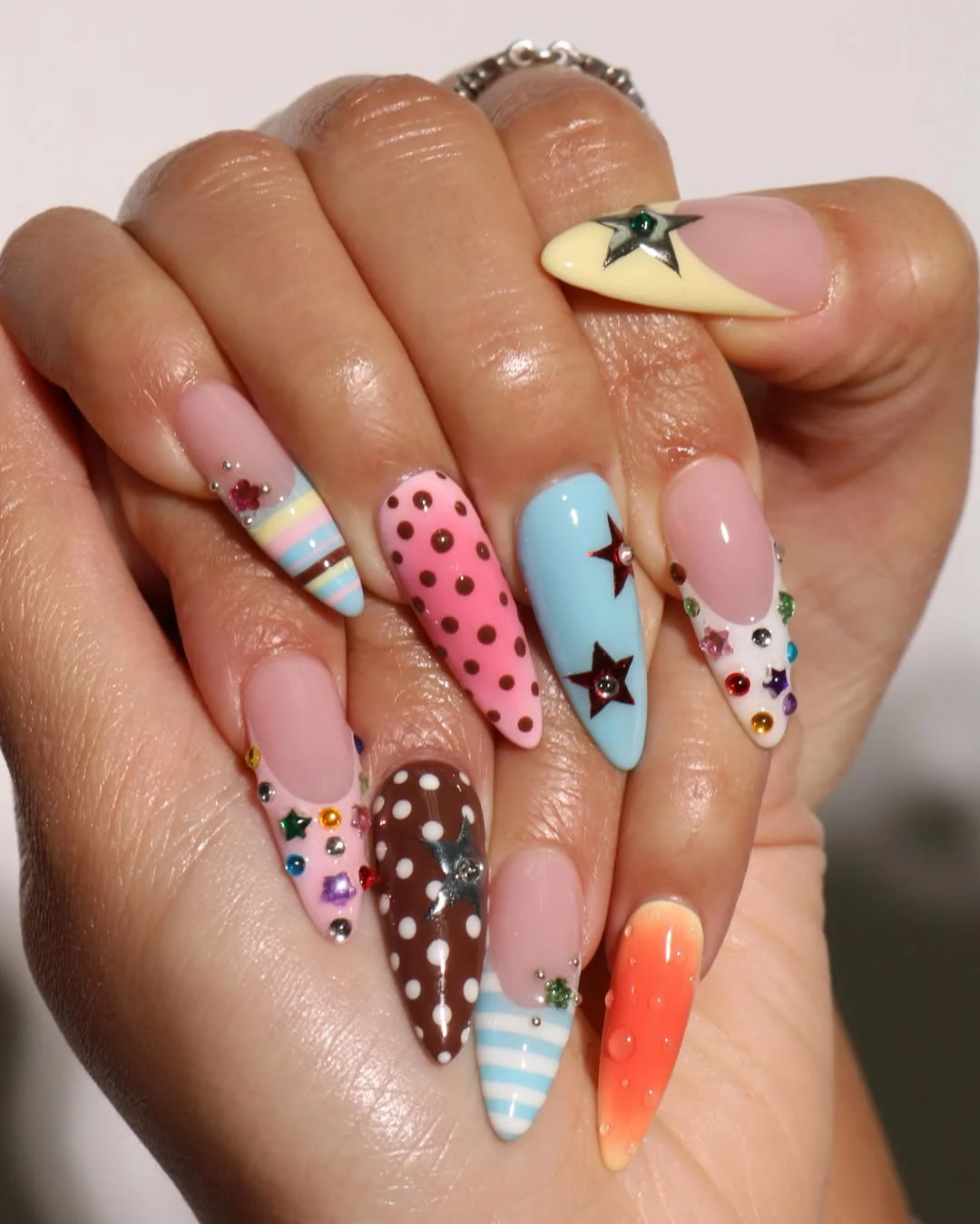 funky summer nails 2026 Colorful Long Nails With Maximalist Pop Art Flair