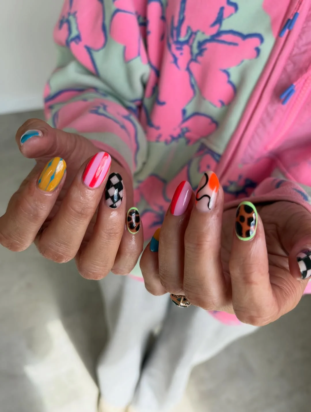 funky summer nails 2026 Bright Eclectic Short Nails That Feel Effortlessly Cool