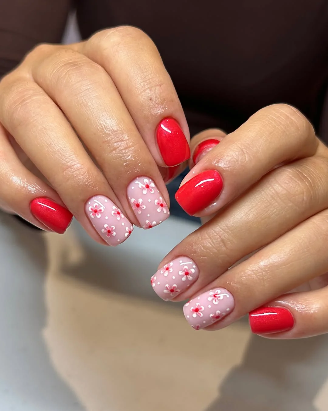 June Nail Colors Ideas 2026 Cherry Blossom Red Nails