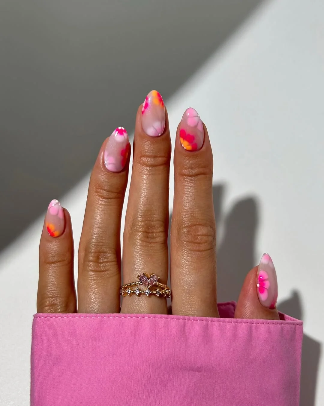 June Nails Ideas 2026 Pink Bloom Aura Nails