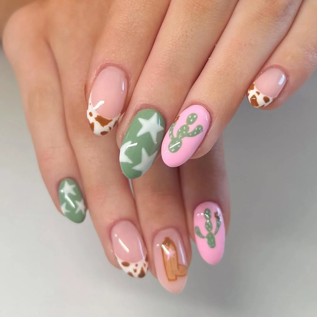 June Nails Ideas 2026 Western Desert Mix Nails