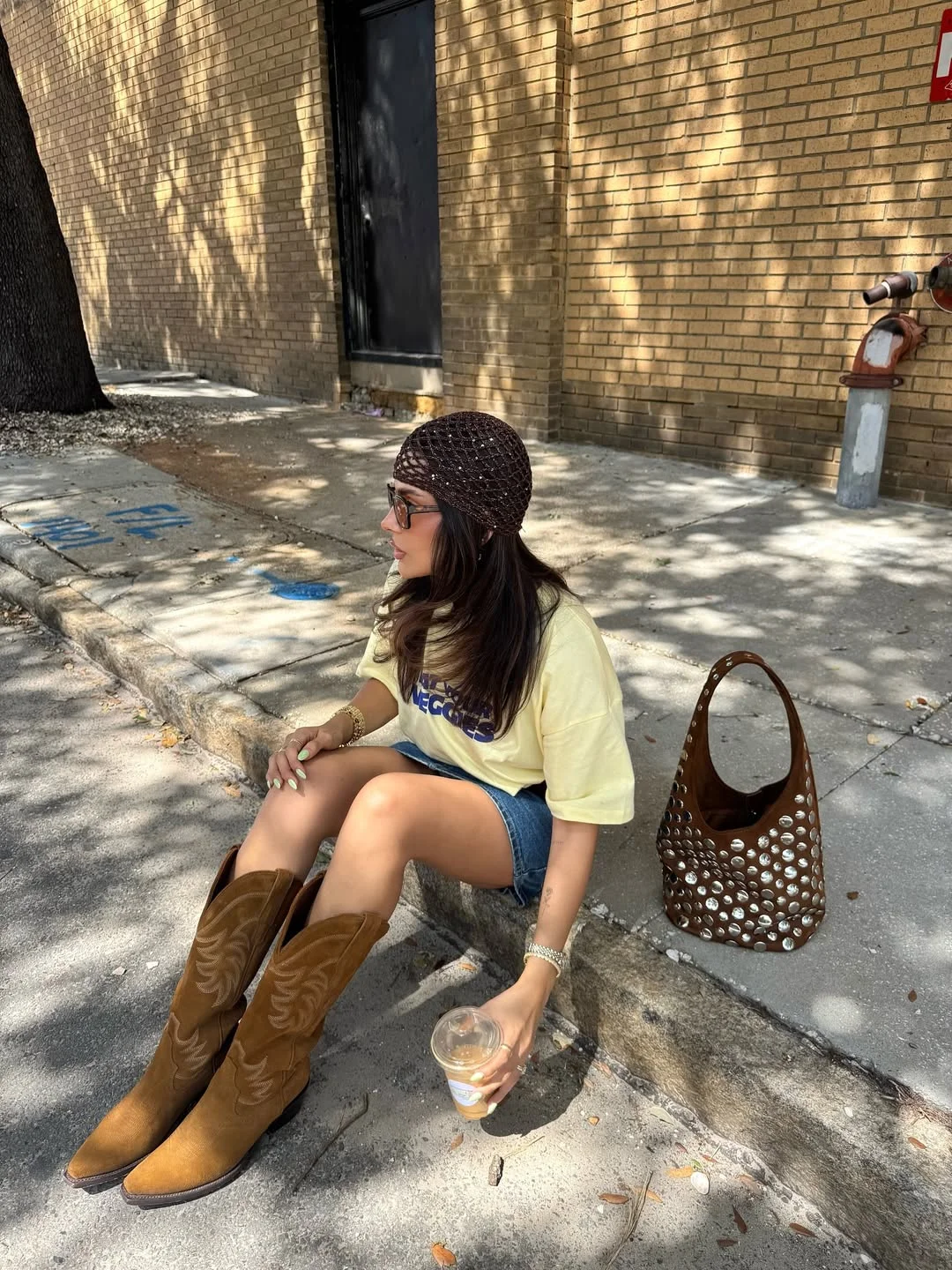 June Outfits Ideas 2026 Western Boots and Denim Shorts with Vintage Attitude