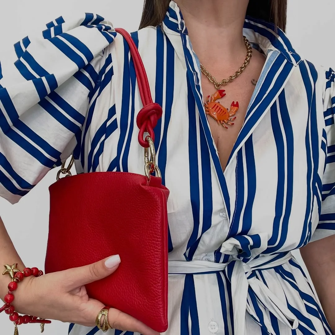 June Outfits Ideas 2026 Bold Stripes and Red Accessories with Coastal Energy