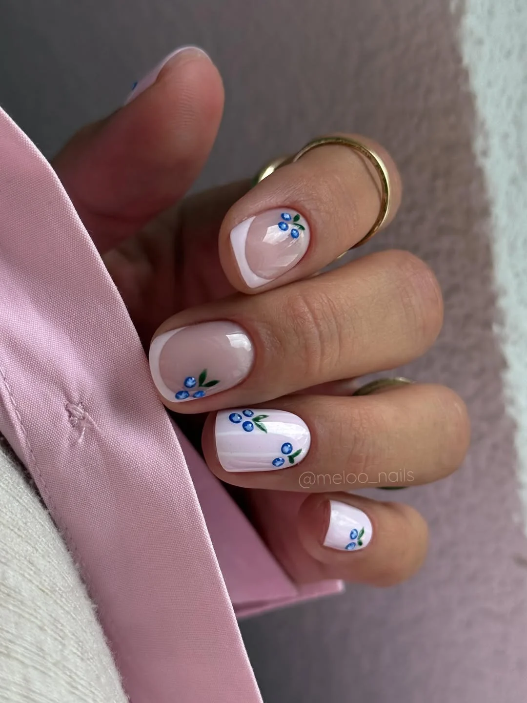 light summer nails 2026 Blueberry Milk French Tips for Soft Summer Days