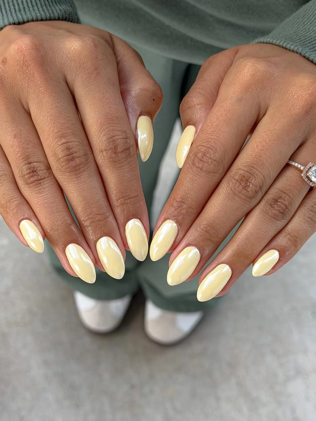 light summer nails 2026 Butter Yellow Almond Nails For Soft Summer Days