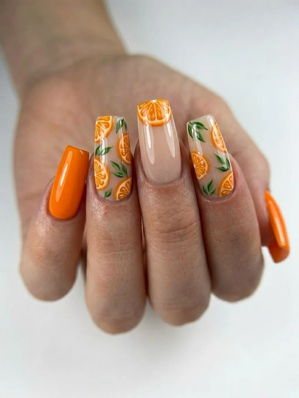 light summer nails 2026 Orange Citrus Nail Art That Looks Like Summer in Italy