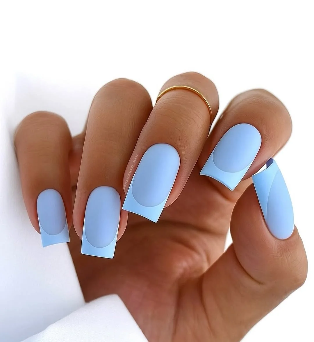 light summer nails 2026 Powder Blue Matte Nails for a Clean Summer Look