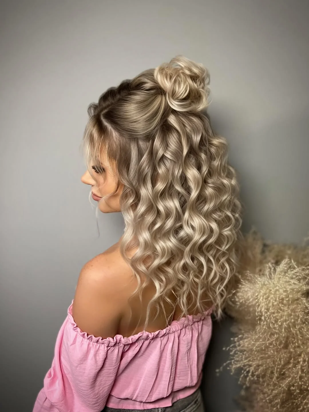 messy summer bun hairstyles 2026 Half Up Waves With Playful Summer Texture
