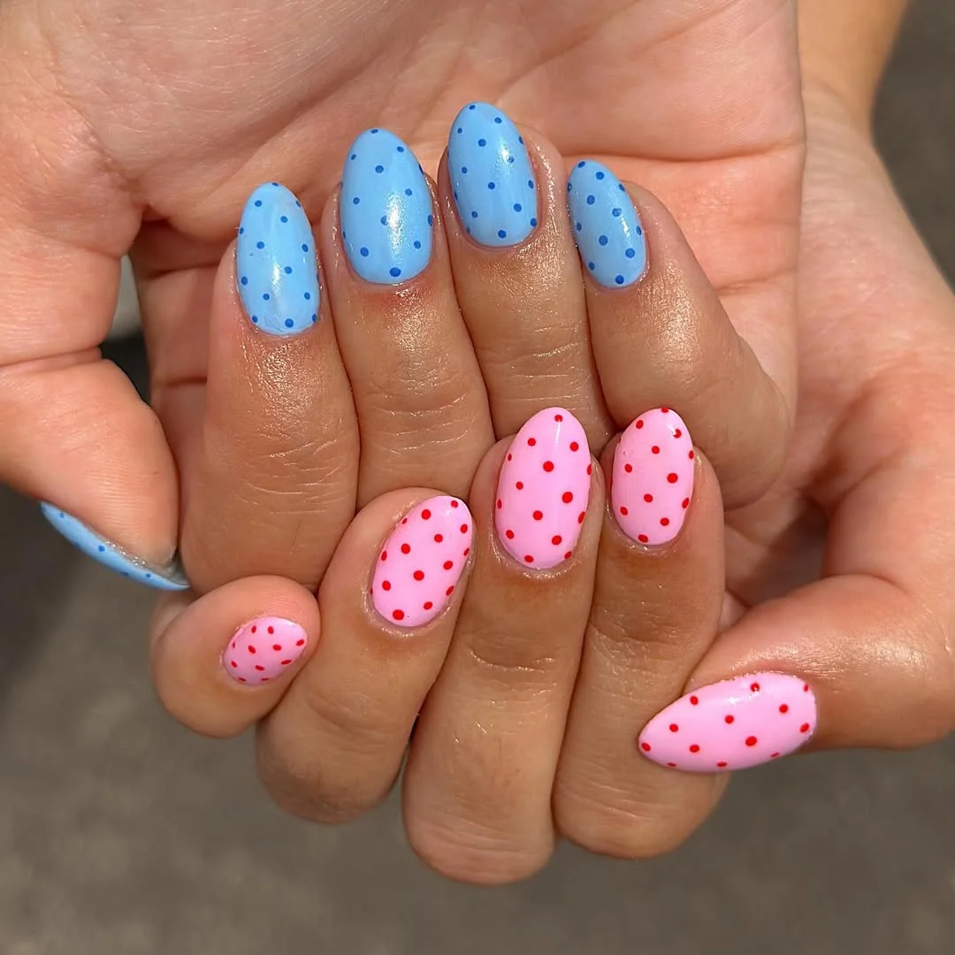 patriotic nails 2026 Playful Polka Dot Nails In Candy Colors