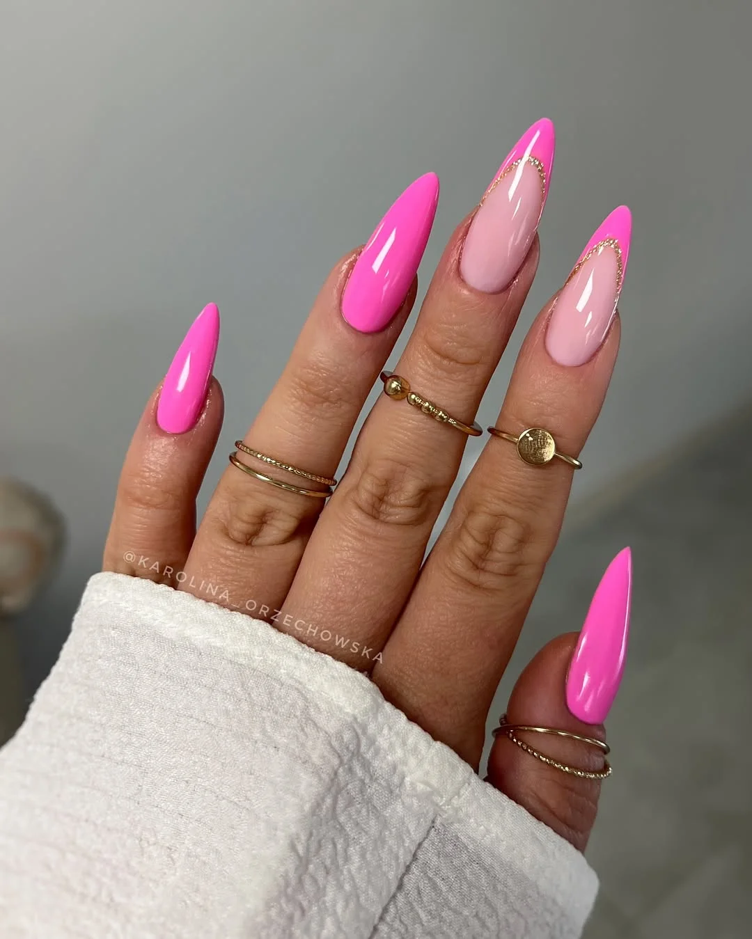 pink summer nails 2026 Simple Almond Barbie Pink