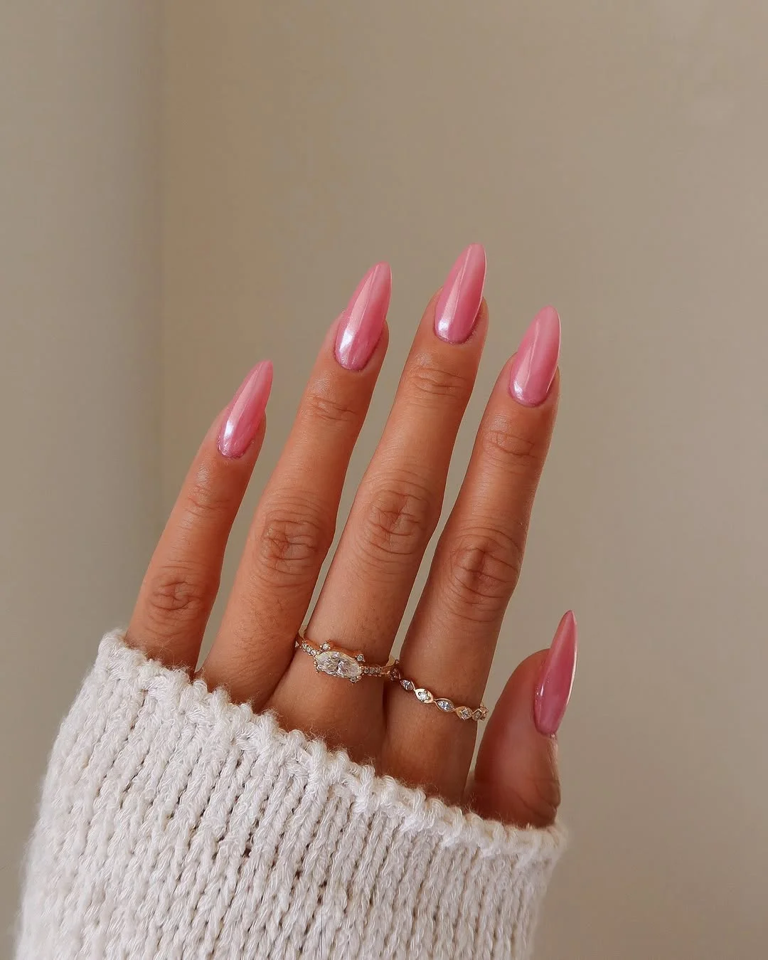pink summer nails 2026 Glazed Light Pink Almond Nails