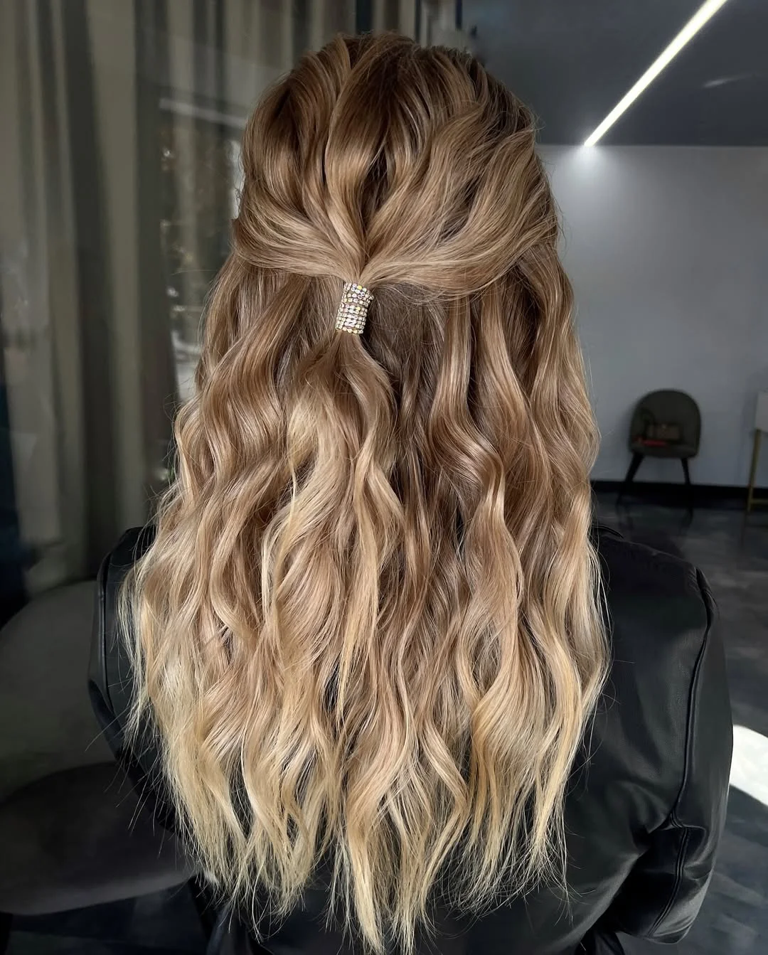 quick summer 5-minute hairstyles 2026 Half-Up Glam Waves With Volume
