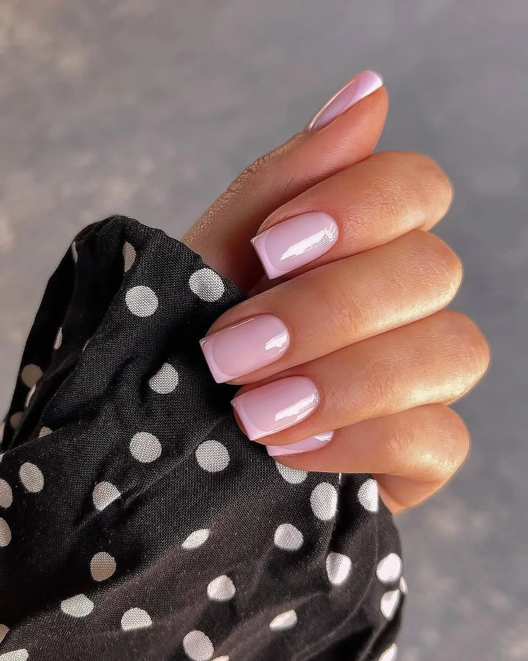 short summer nails 2026 Milky Lavender Minimal Nails