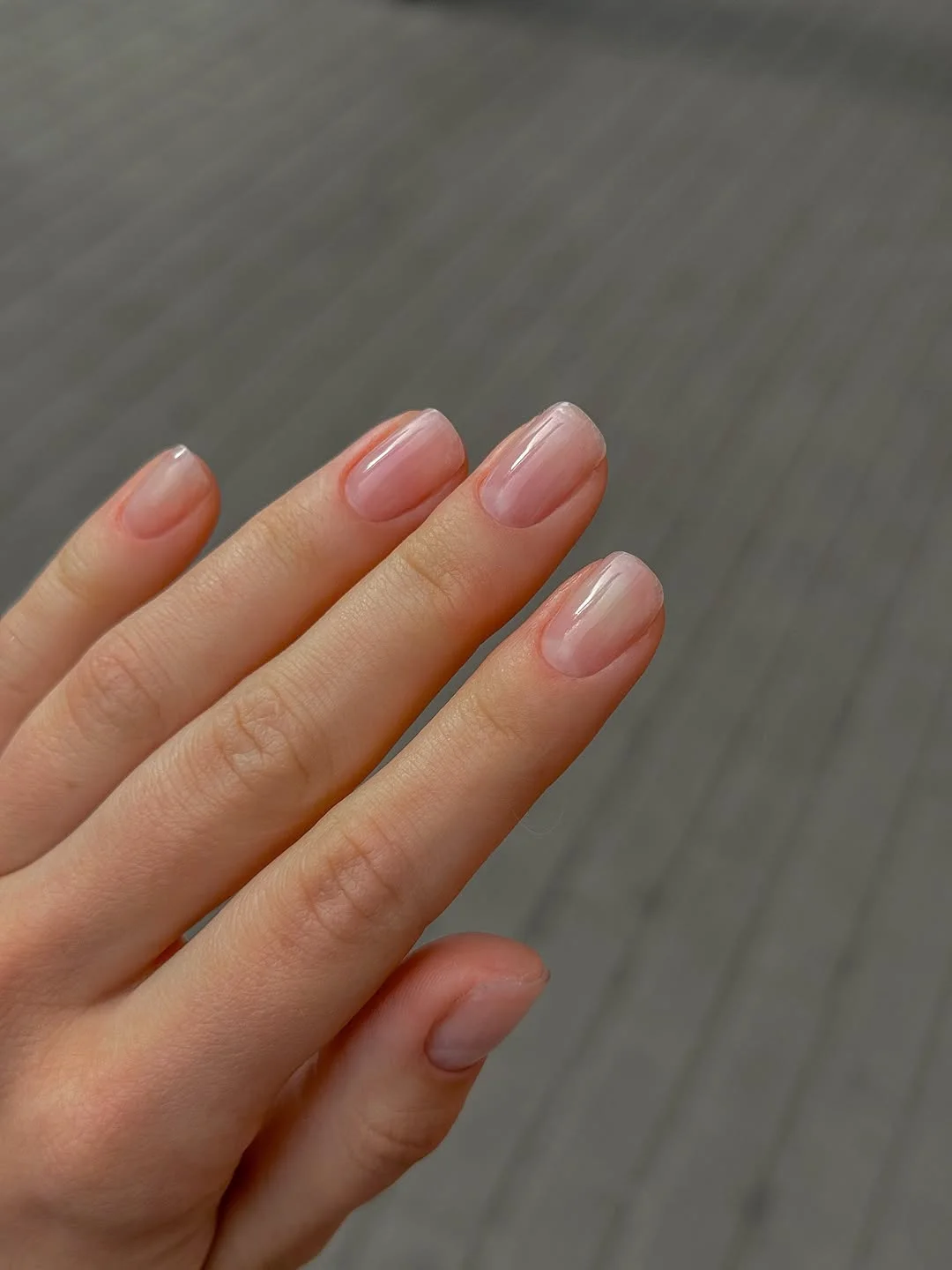 short summer nails 2026 Glossy Barely-There Pink Nails for Clean Summer Days