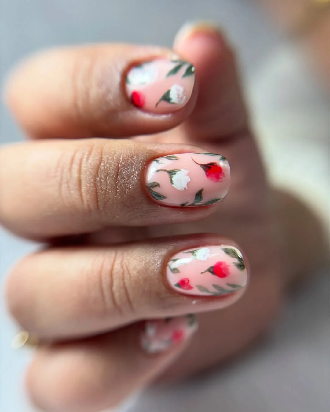 summer acrylic nails 2026 Extra Short Floral Nails That Feel Delicate And Romantic