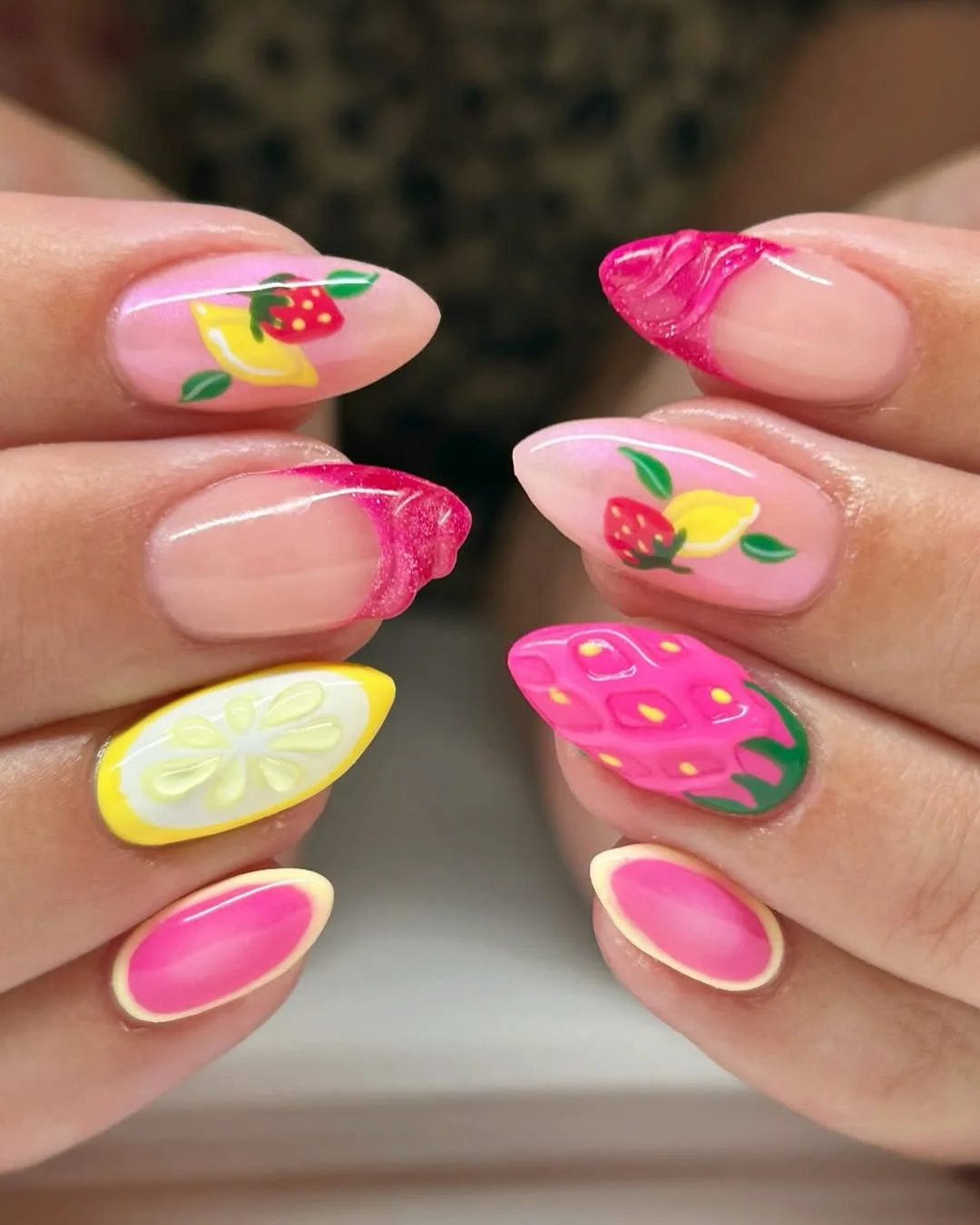 summer acrylic nails 2026 Juicy Fruit Acrylic Nails With Bright Summer Energy