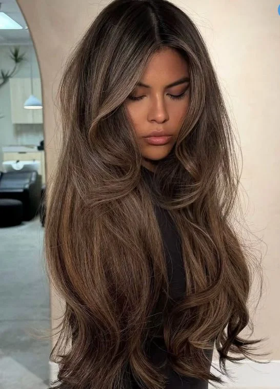 summer brunette hair color 2026 Cool Ash Brunette With Dimensional Layers