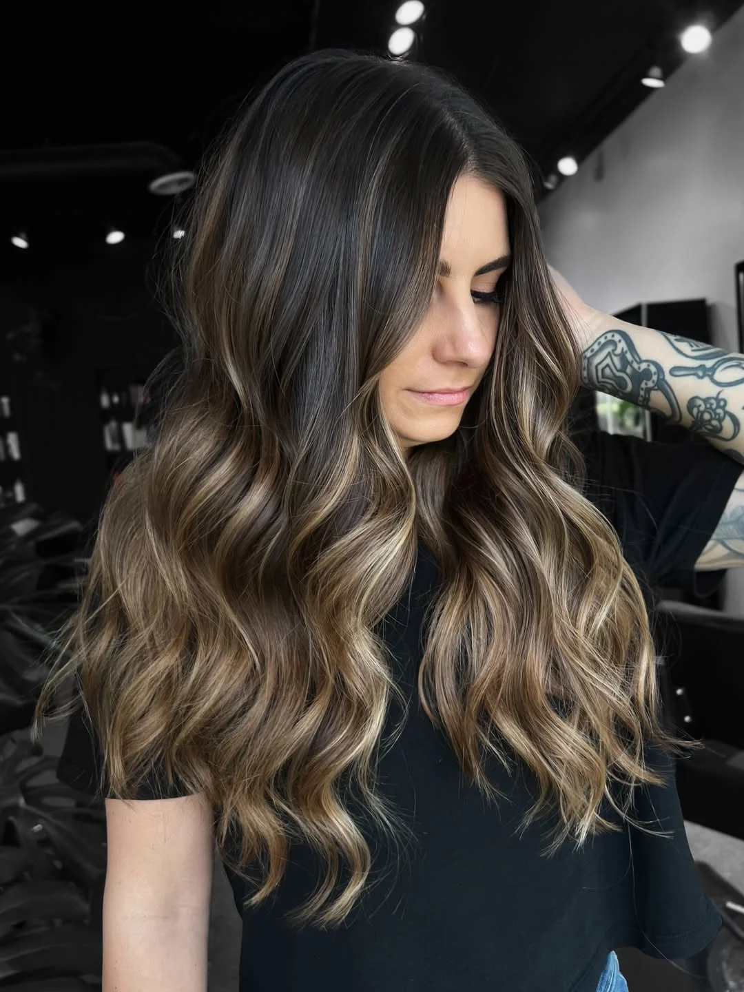 summer brunette hair color 2026 Dark Brunette With Honey Beige Dimension