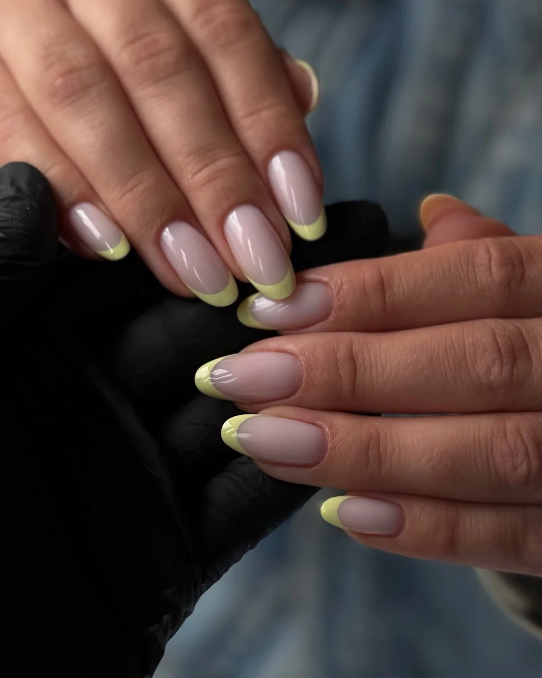 summer french nails ideas 2026 Soft Lemon French Almond Nails