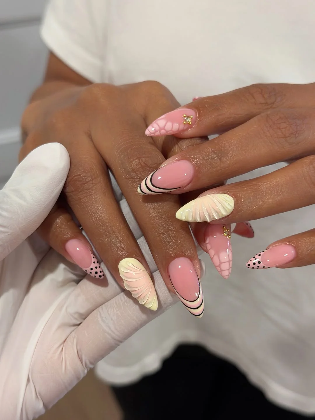 summer french tip nails 2026 Soft Pink French Nails With Sculpted Art Details