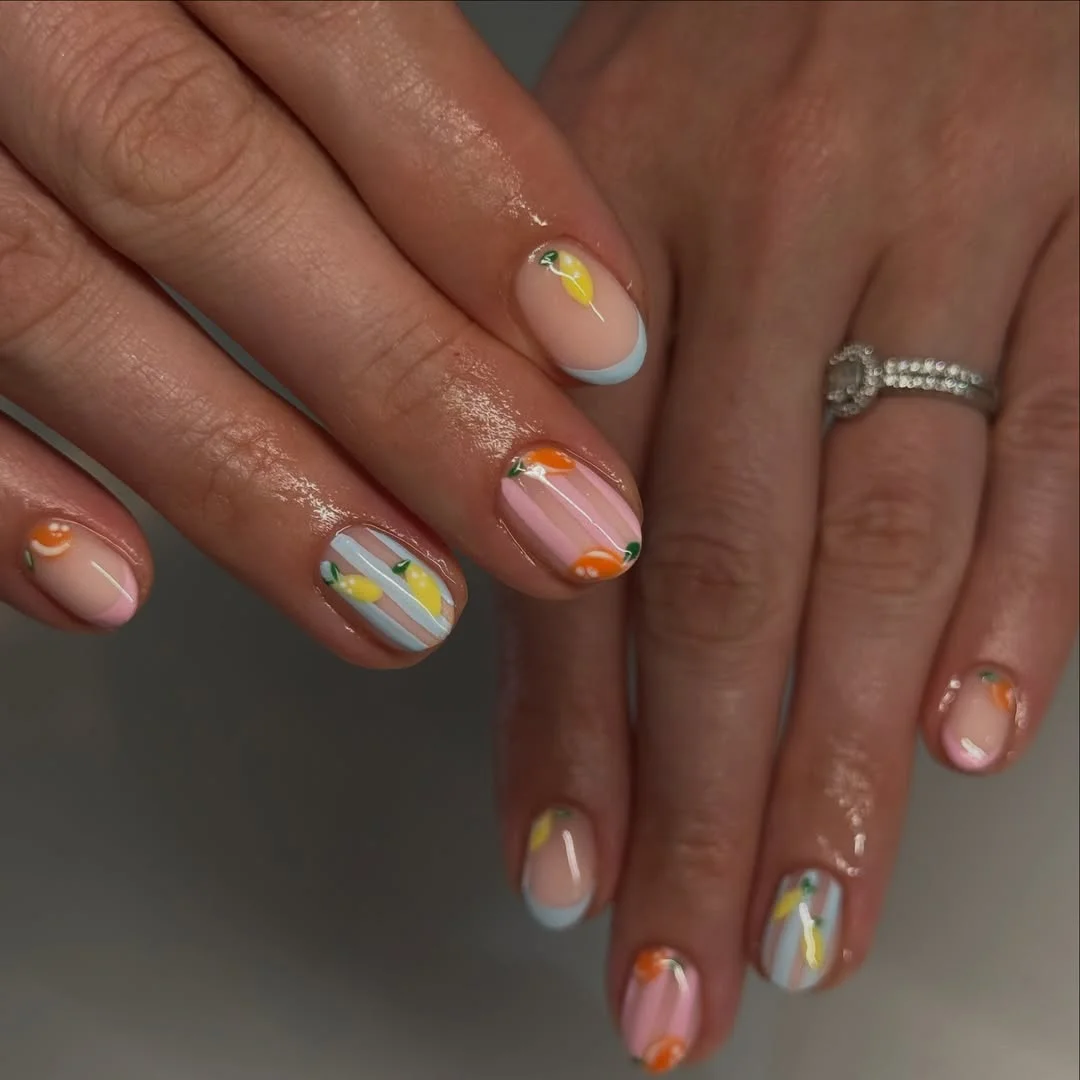 summer fruits nail art 2026 Pastel Citrus Nails For Soft Summer Days