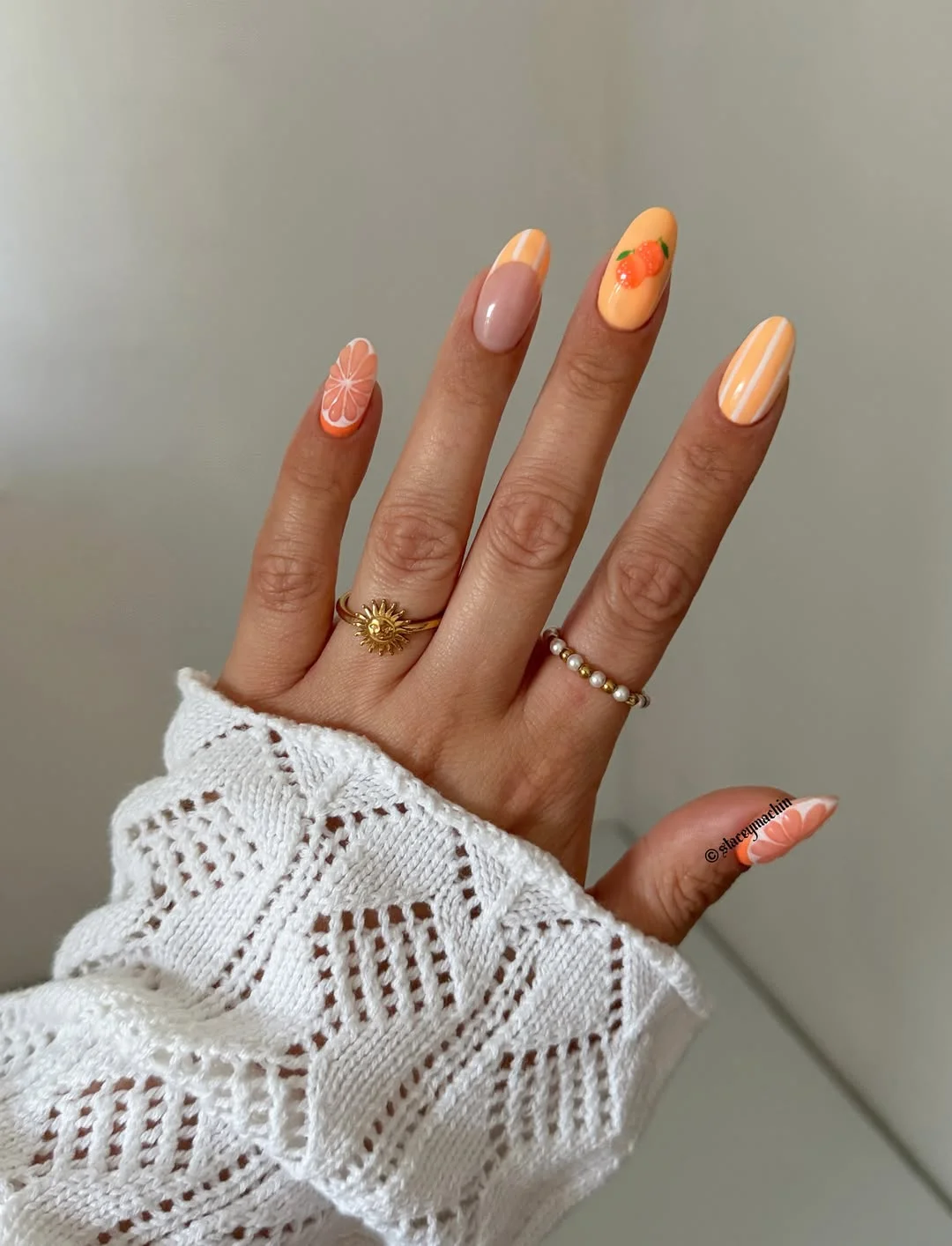 summer fruits nail art 2026 Orange Slice Nails With Minimal Peach Tones