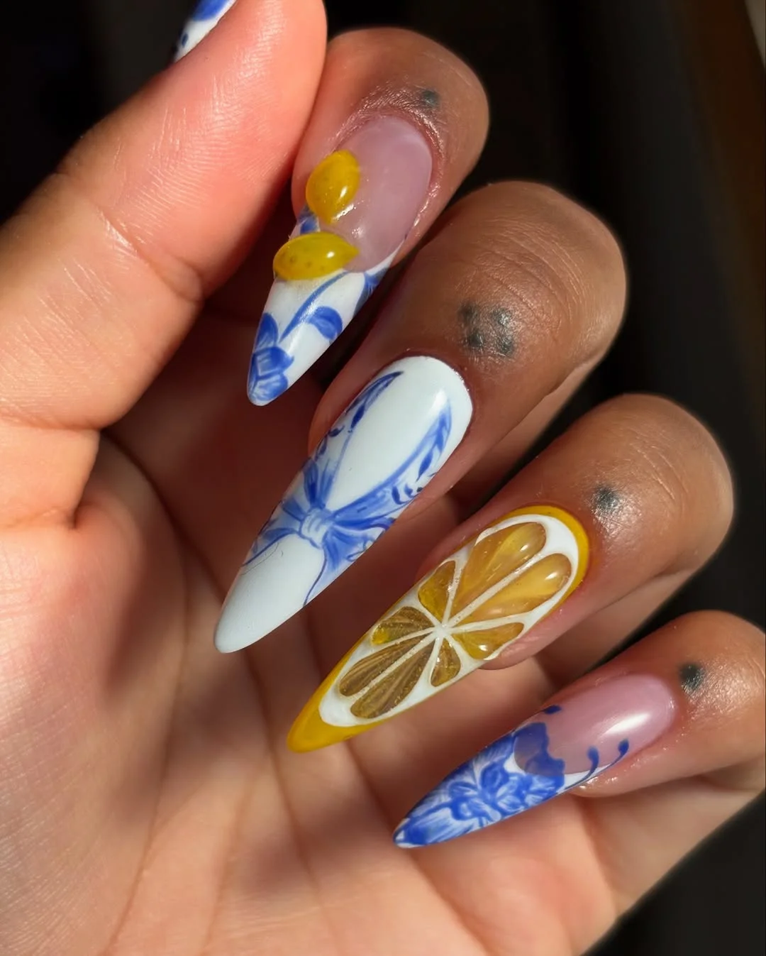 summer fruits nail art 2026 Italian Lemon Ceramic Nail Art