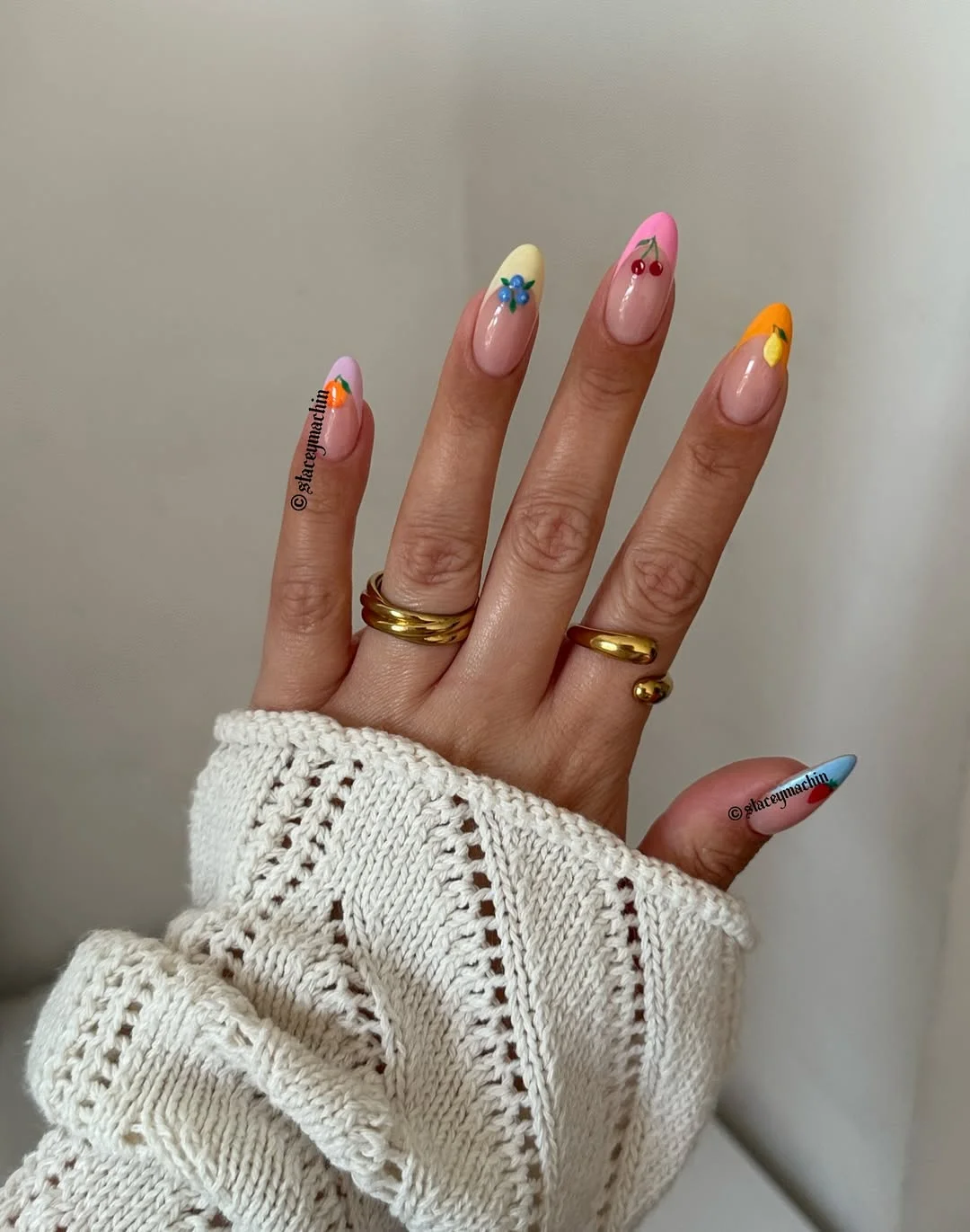 summer fruits nail art 2026 Pastel Fruit French Tips