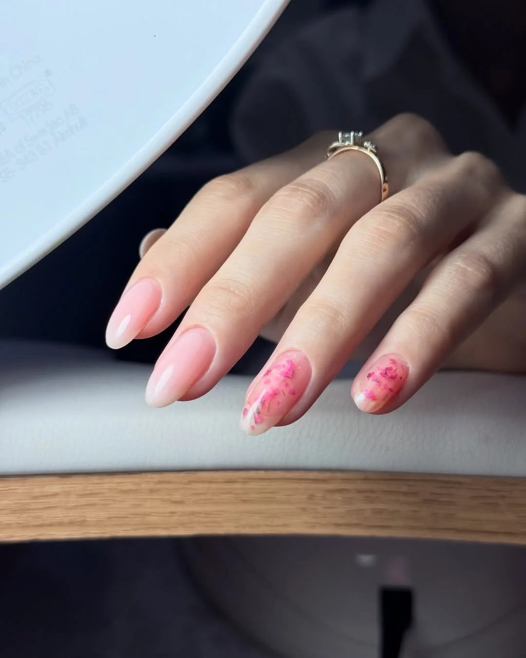summer gel nails 2026 Pink Almond Nails With Delicate Floral Details