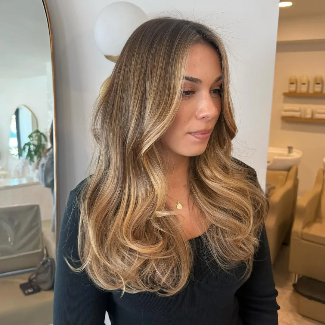 summer honey blonde hair color 2026 Warm Honey Luxe Curls
