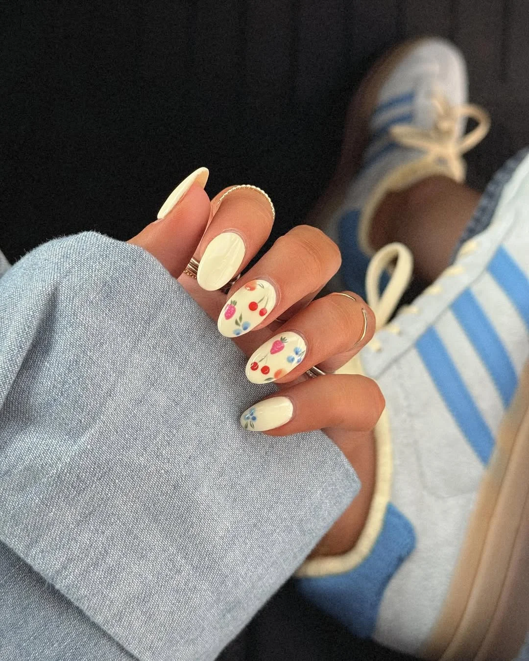 summer manicure color ideas 2026 Soft Cottagecore Fruit Nails
