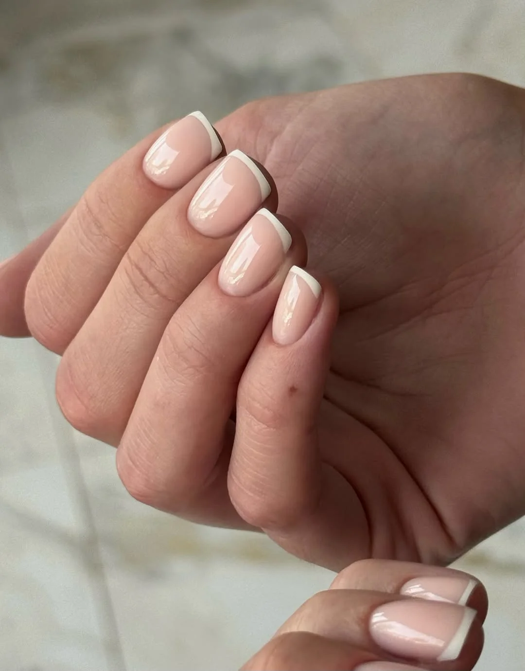 summer manicure color ideas 2026 Classic Glossy Gel French