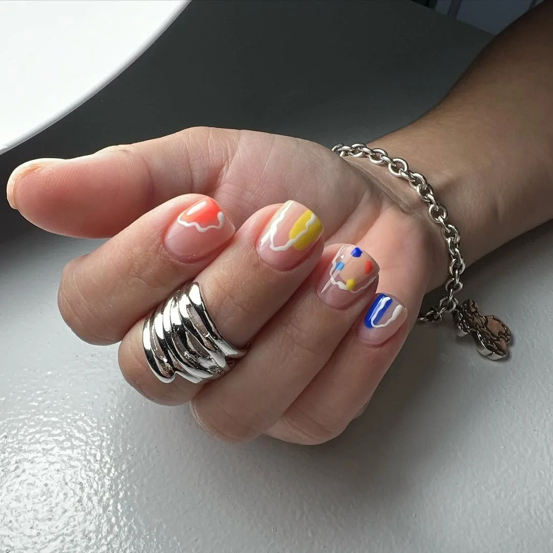 summer nail art 2026 Abstract Gelato Swirls for Soft Summer Days