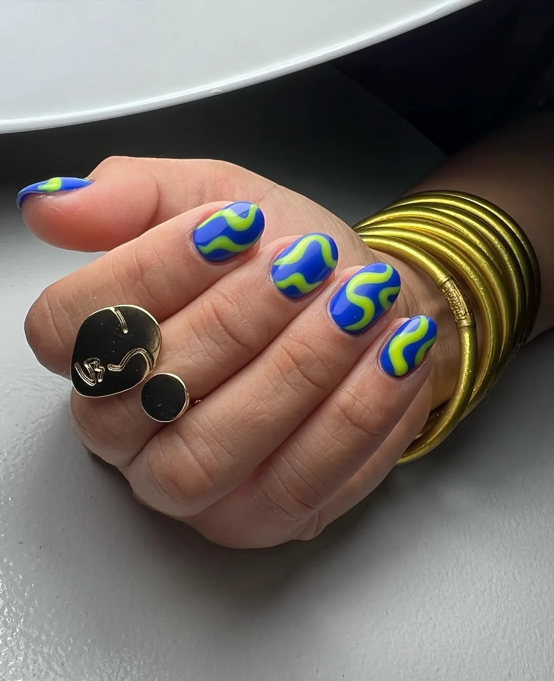 summer nail art 2026 Electric Blue Waves That Feel Straight Out of a Beach Club