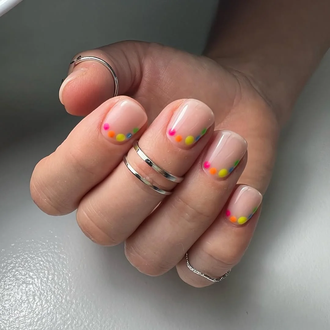 summer nail art 2026 Minimal Neon Dot Nails for the Easiest Summer Refresh