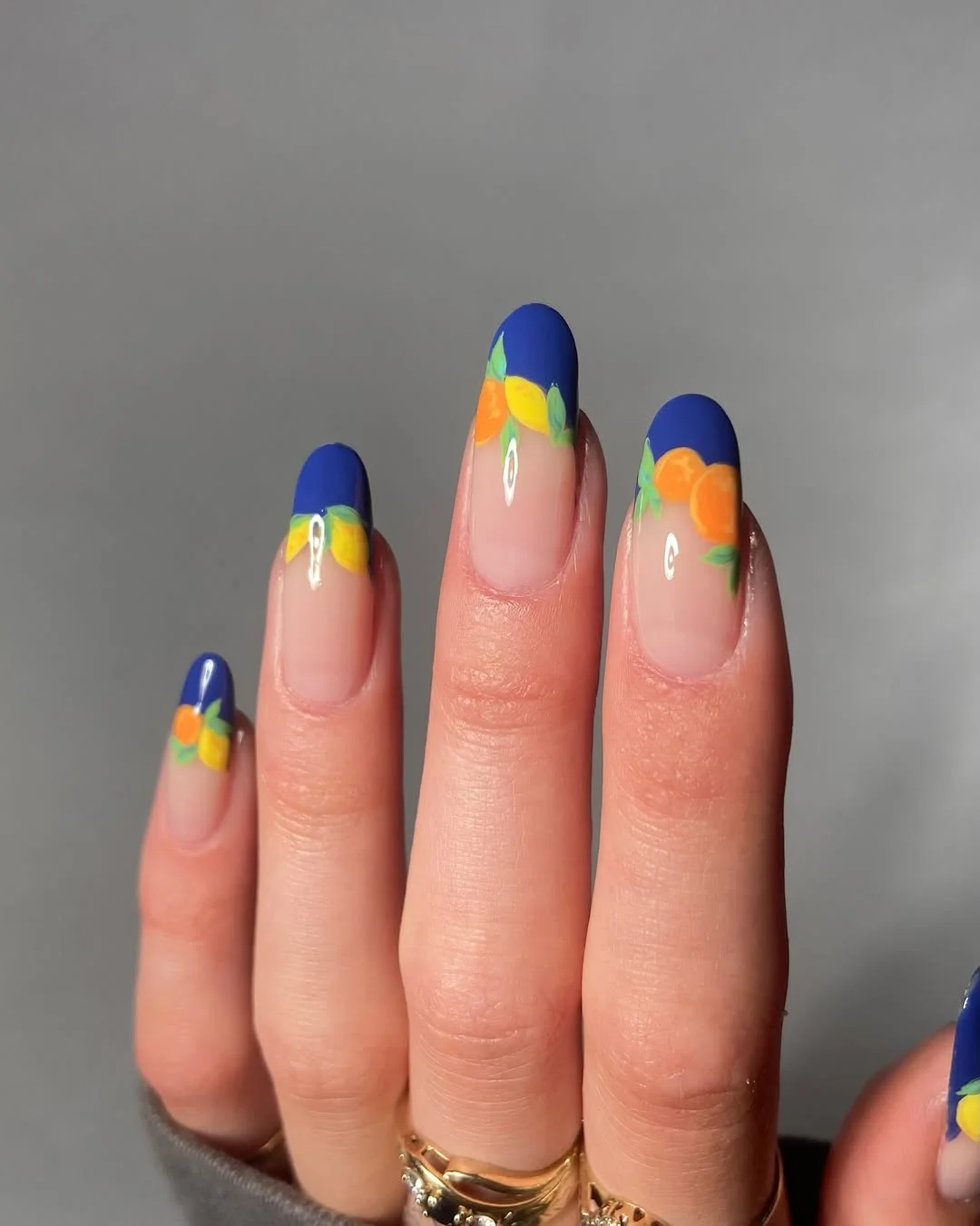 summer nail art 2026 Blue Citrus French Tip Nails