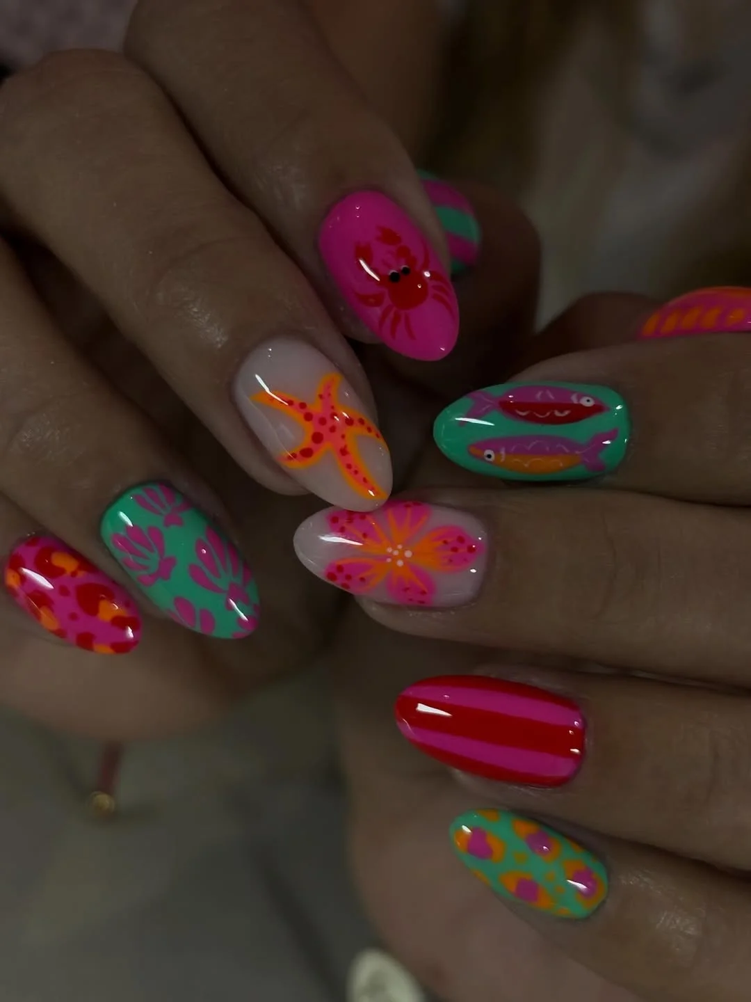 summer nail art ideas 2026 Bright Underwater Party Nails
